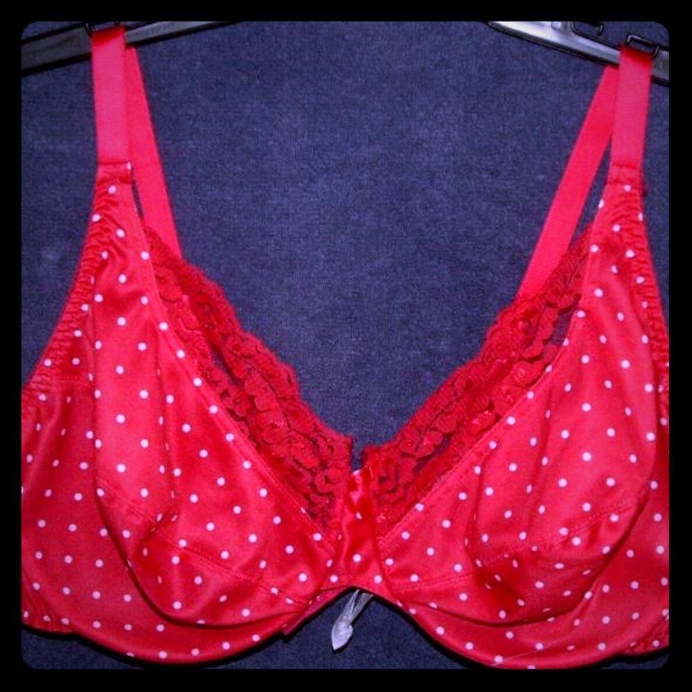 Women Within Red & White Polka Dot Bra